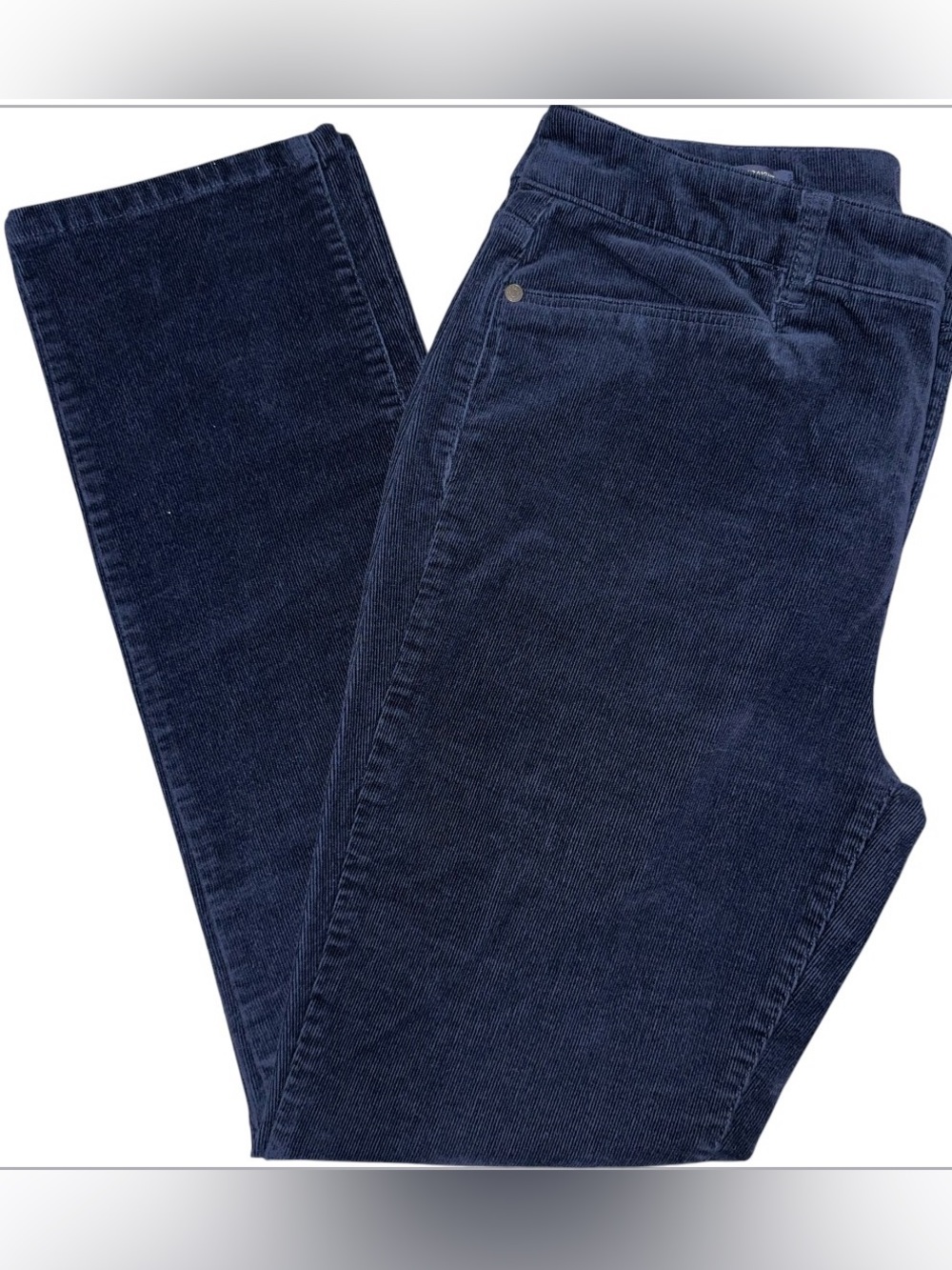 Talbots Simply Flattering 5 Pocket Corduroy Pants Womens 10  Navy Blue Stretch